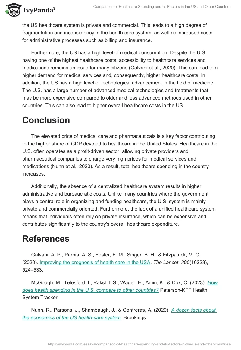 Comparison of Healthcare Spending and Its Factors in the US and Other Countries. Page 2