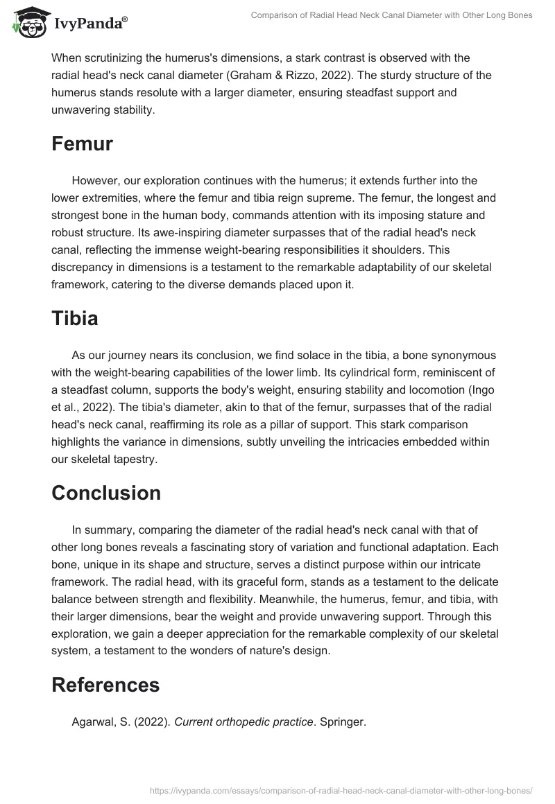 Comparison of Radial Head Neck Canal Diameter with Other Long Bones. Page 2