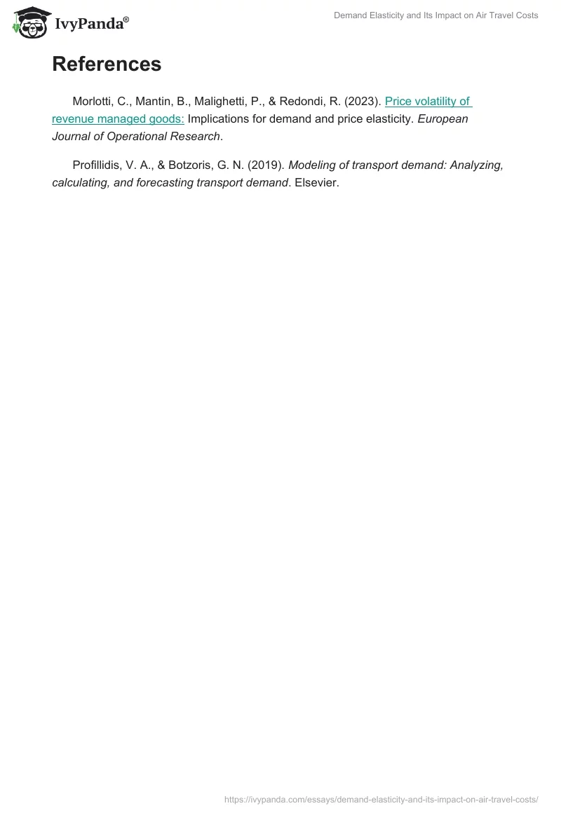 Demand Elasticity and Its Impact on Air Travel Costs. Page 2
