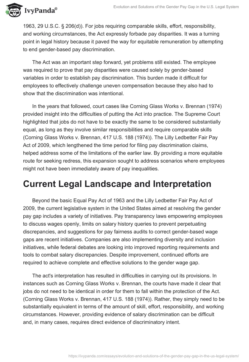 Evolution and Solutions of the Gender Pay Gap in the U.S. Legal System. Page 2