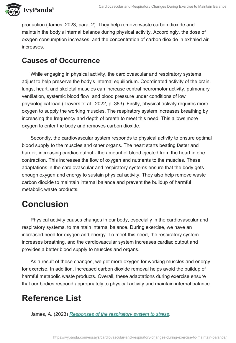 Cardiovascular and Respiratory Changes During Exercise to Maintain Balance. Page 2