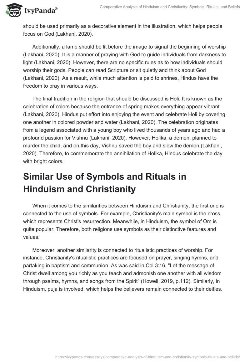 Comparative Analysis of Hinduism and Christianity: Symbols, Rituals, and Beliefs. Page 2