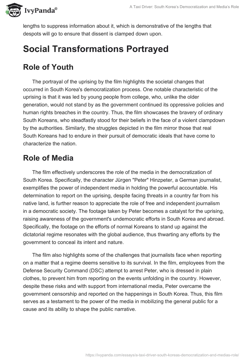 A Taxi Driver: South Korea’s Democratization and Media’s Role. Page 2