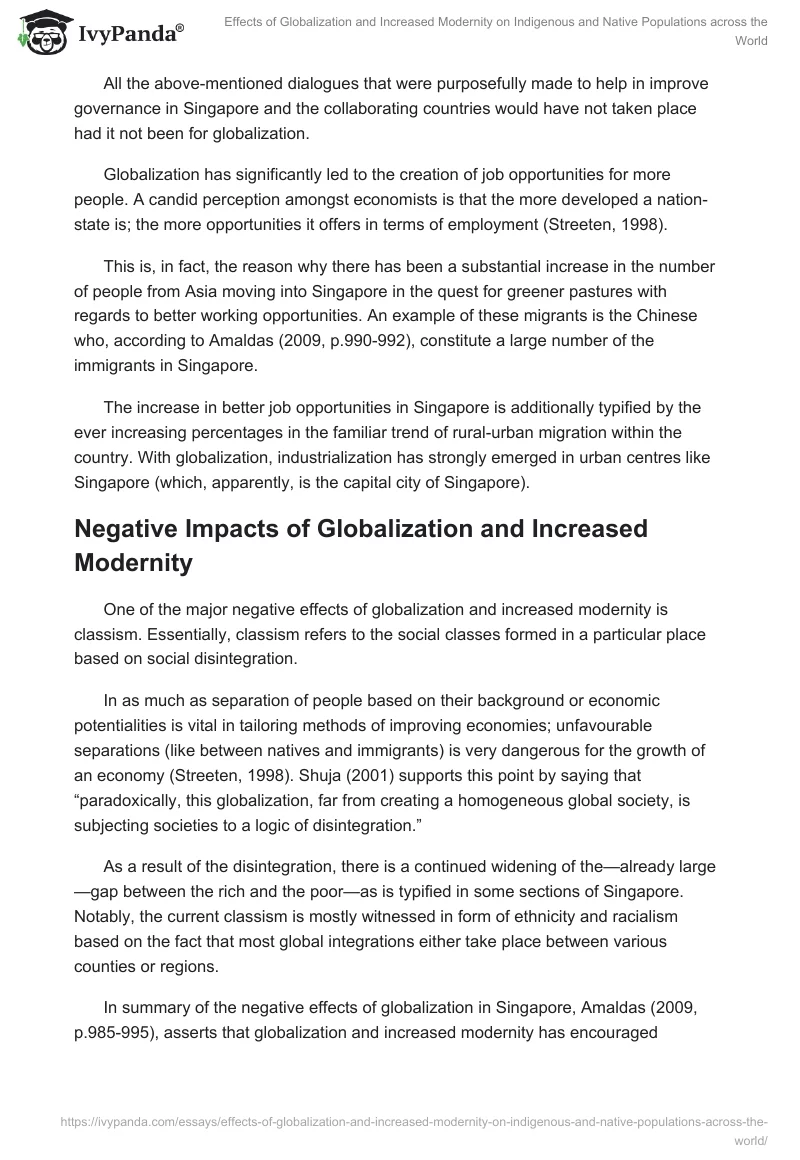Effects of Globalization and Increased Modernity on Indigenous and Native Populations across the World. Page 5