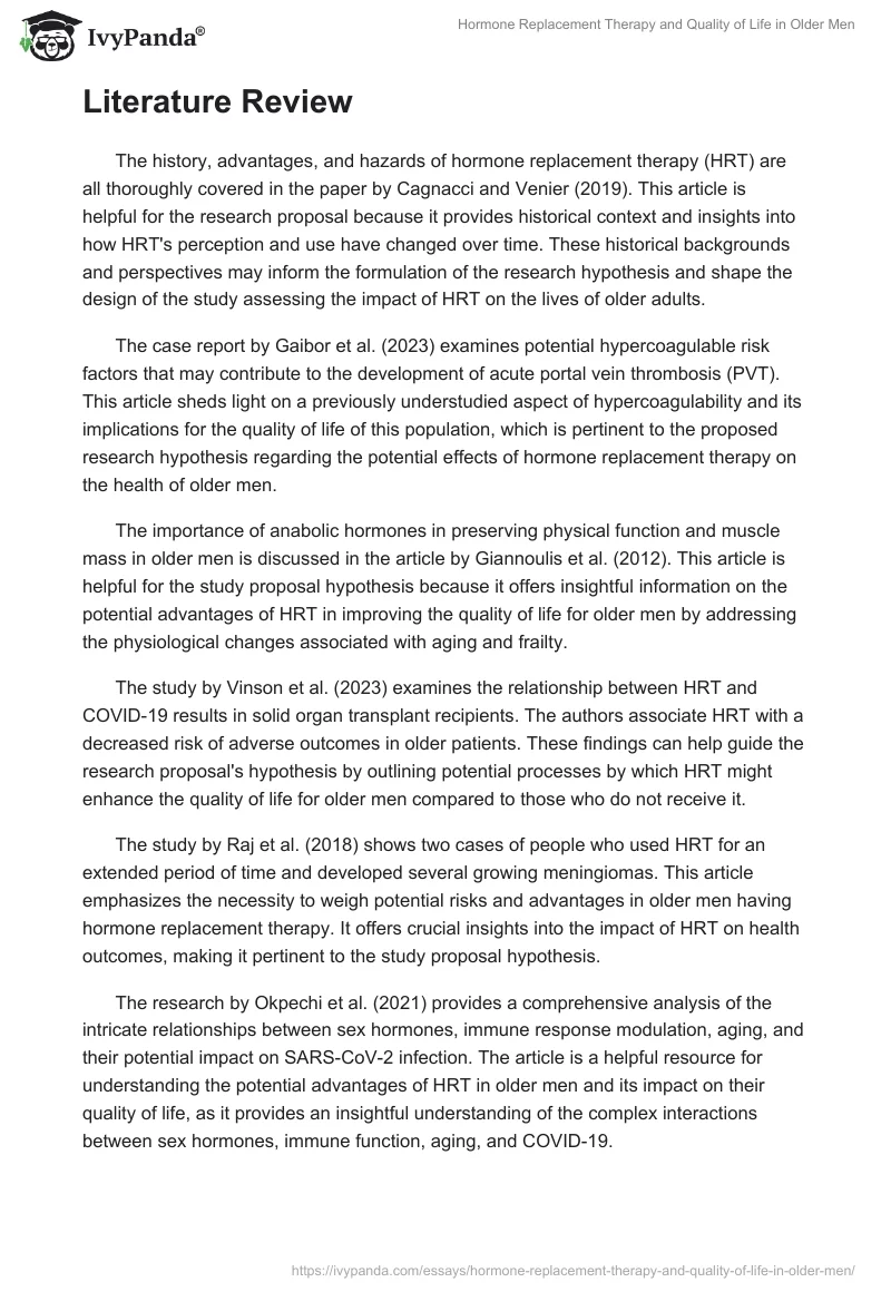 Hormone Replacement Therapy and Quality of Life in Older Men. Page 2