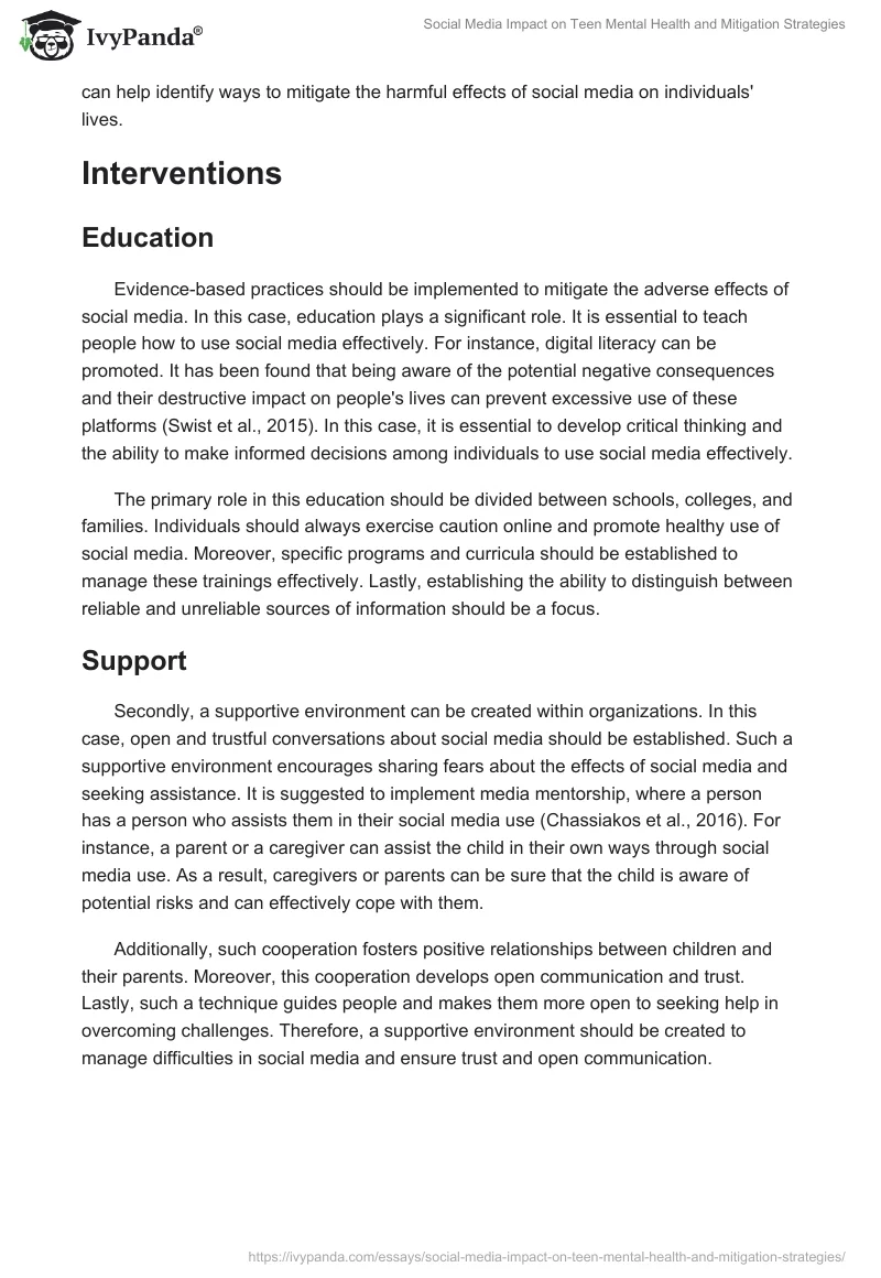 Social Media Impact on Teen Mental Health and Mitigation Strategies. Page 2