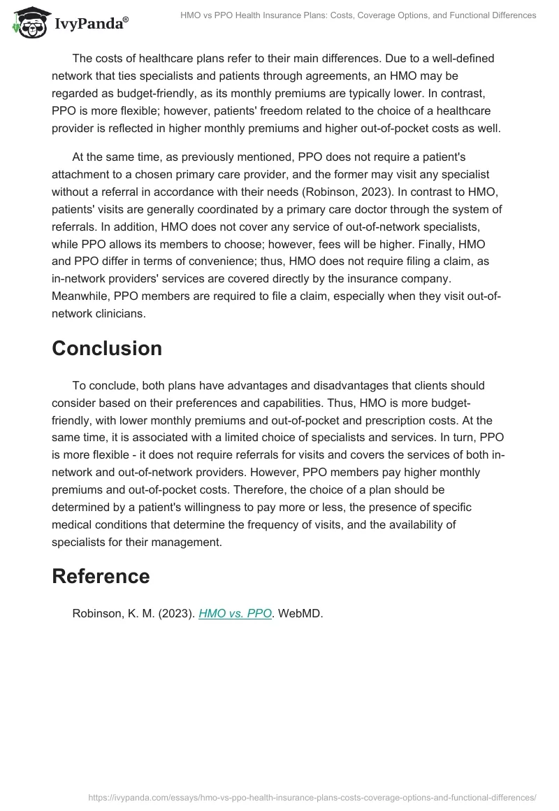 HMO vs PPO Health Insurance Plans: Costs, Coverage Options, and Functional Differences. Page 2