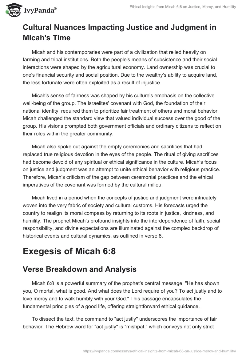 Ethical Insights from Micah 6:8 on Justice, Mercy, and Humility. Page 2