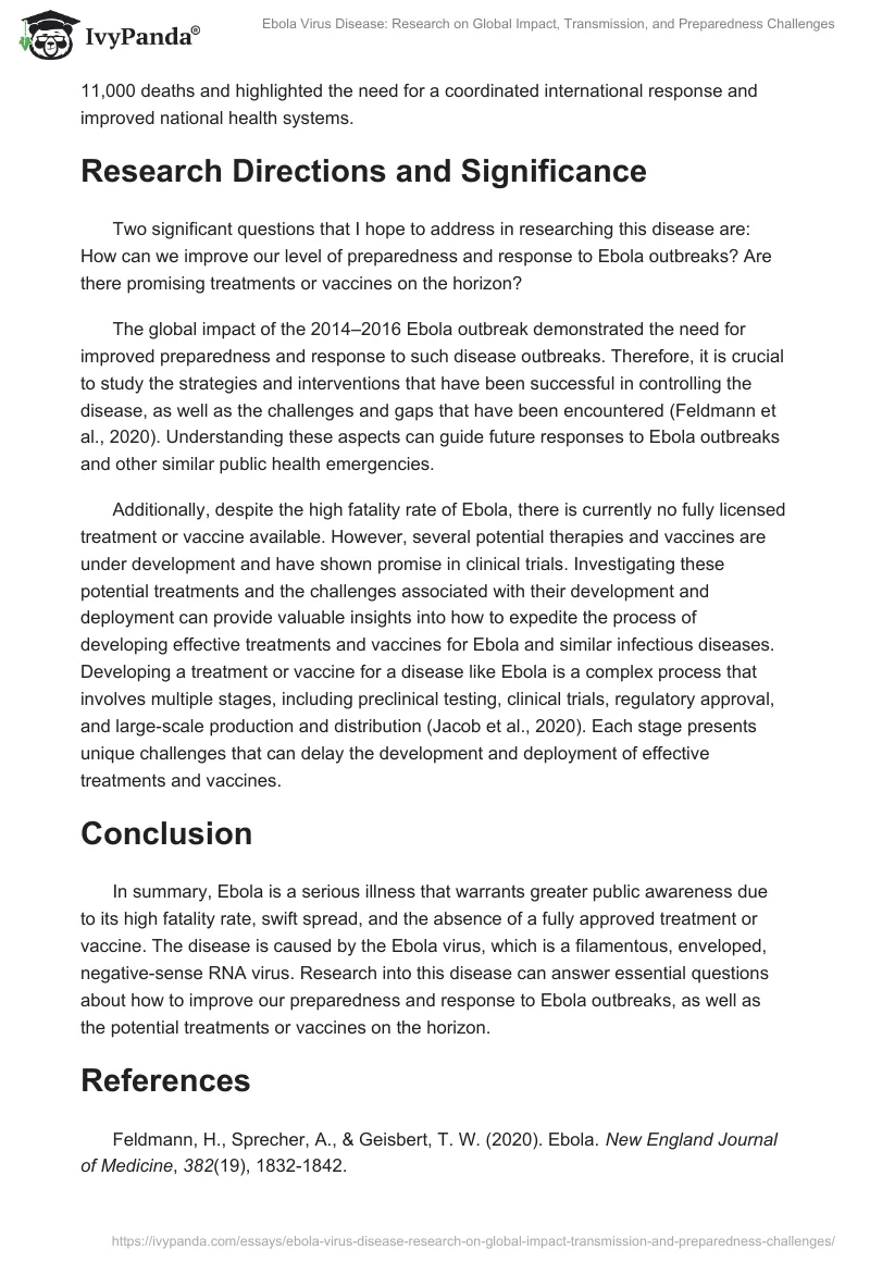 Ebola Virus Disease: Research on Global Impact, Transmission, and Preparedness Challenges. Page 2