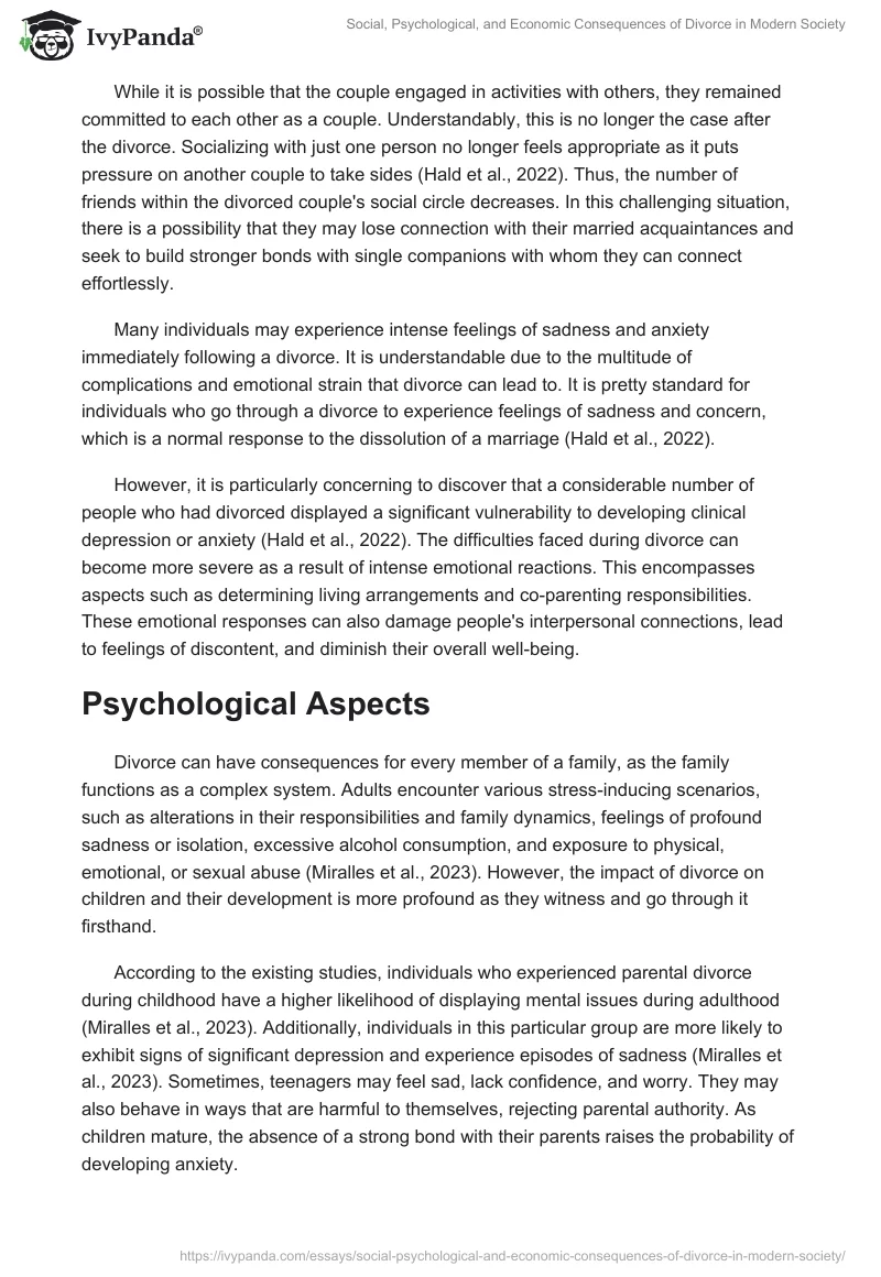Social, Psychological, and Economic Consequences of Divorce in Modern Society. Page 2