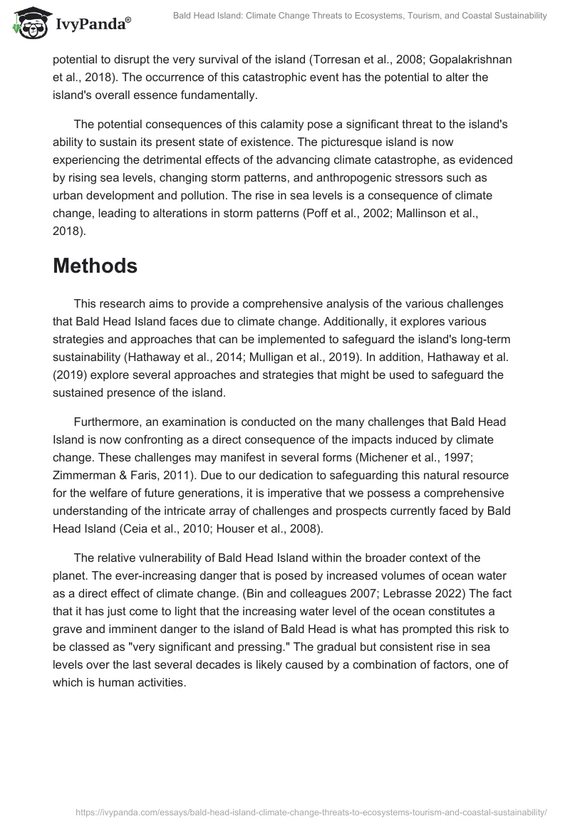 Bald Head Island: Climate Change Threats to Ecosystems, Tourism, and Coastal Sustainability. Page 2