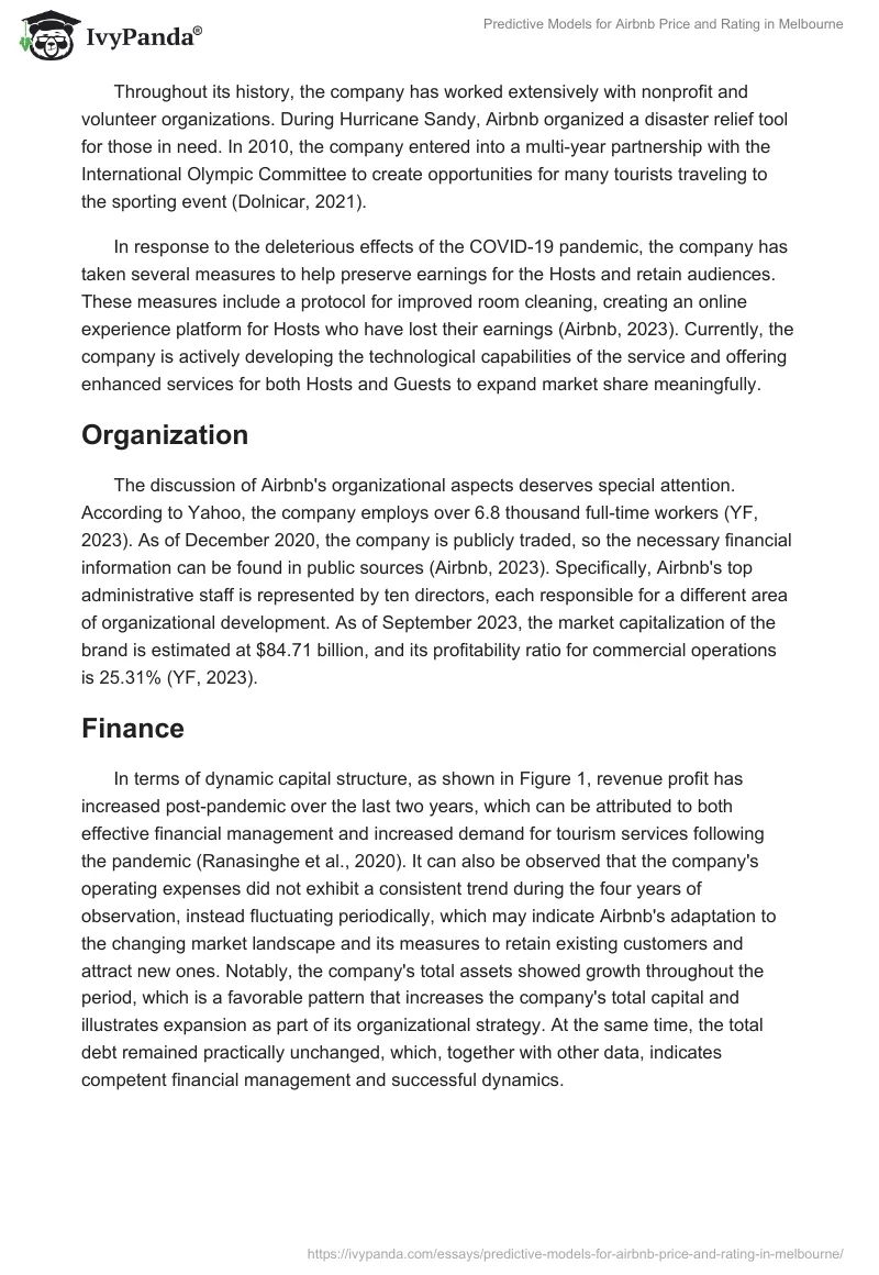 Predictive Models for Airbnb Price and Rating in Melbourne. Page 2