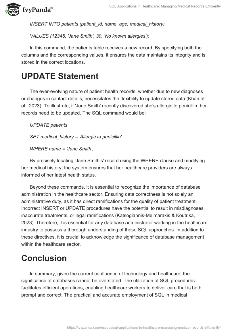 SQL Applications in Healthcare: Managing Medical Records Efficiently. Page 2
