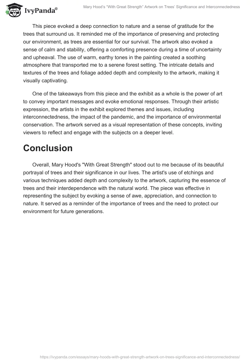Mary Hood’s “With Great Strength” Artwork on Trees’ Significance and Interconnectedness. Page 2