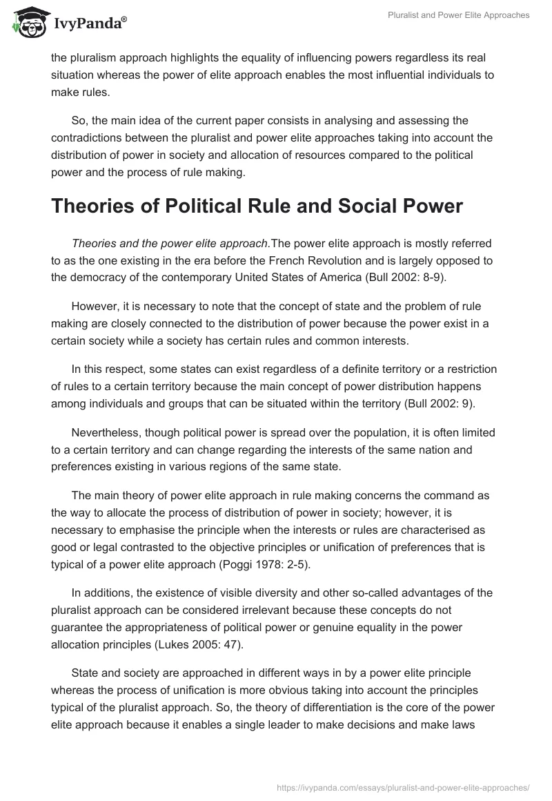 Pluralist and Power Elite Approaches. Page 2