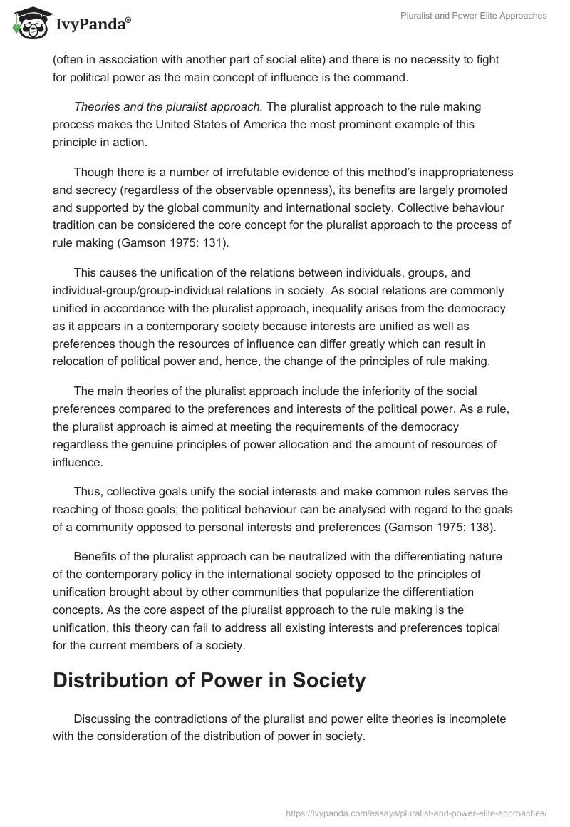 Pluralist and Power Elite Approaches. Page 3