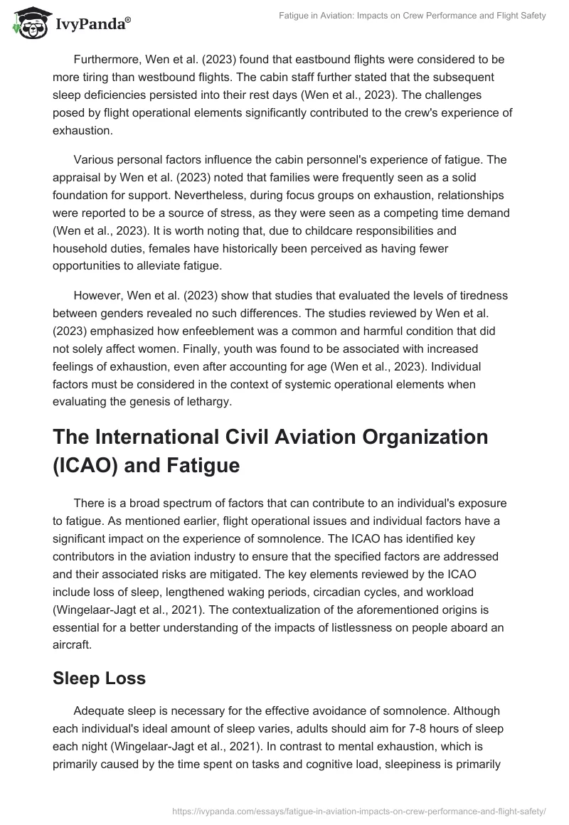 Fatigue in Aviation: Impacts on Crew Performance and Flight Safety. Page 2