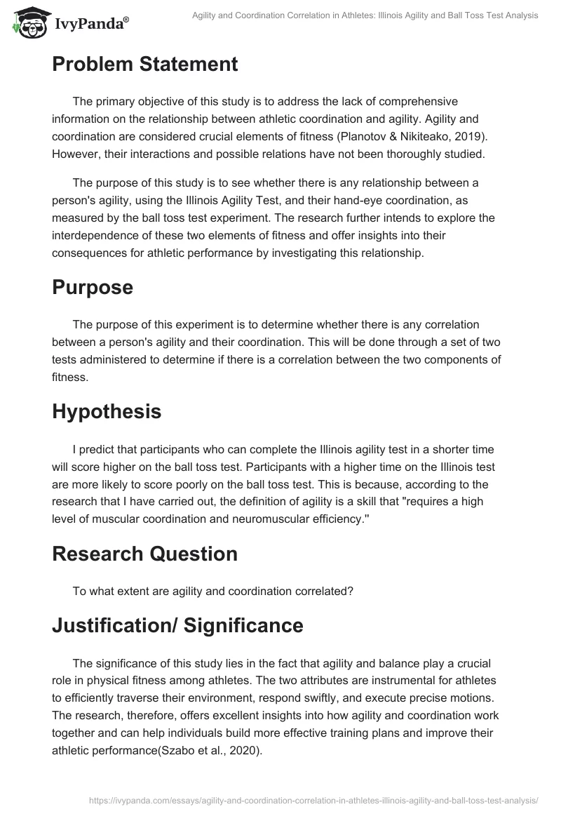Agility and Coordination Correlation in Athletes: Illinois Agility and Ball Toss Test Analysis. Page 2