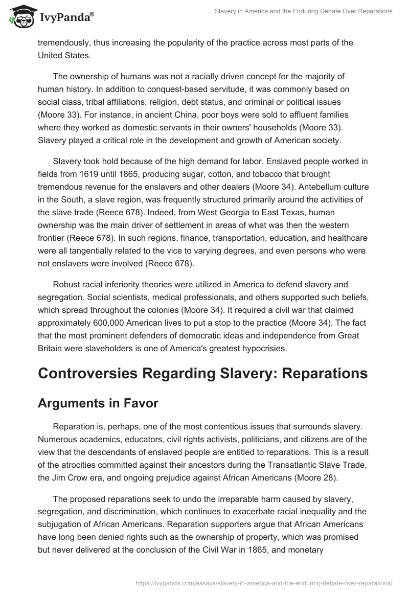 Slavery in America and the Enduring Debate Over Reparations. Page 2