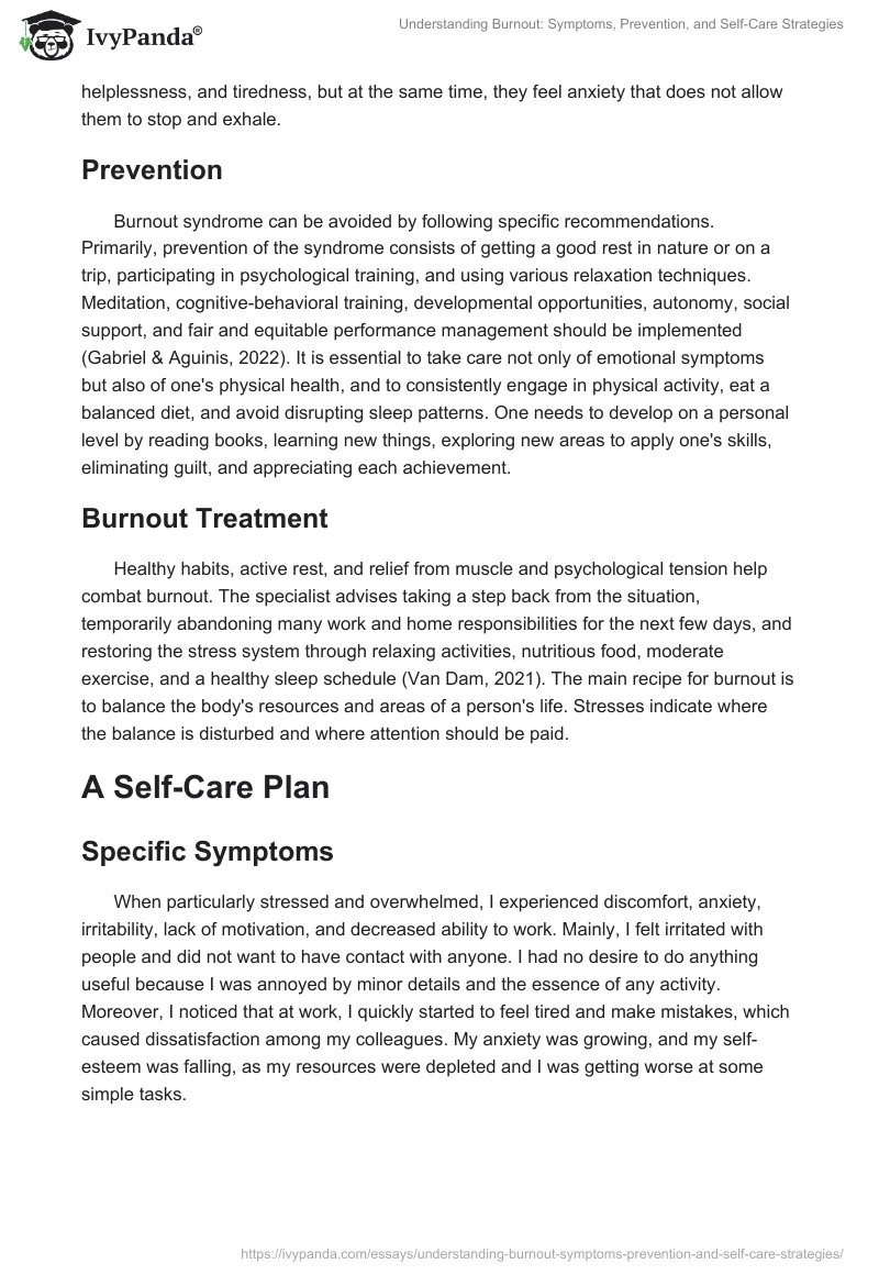 Understanding Burnout: Symptoms, Prevention, and Self-Care Strategies. Page 2