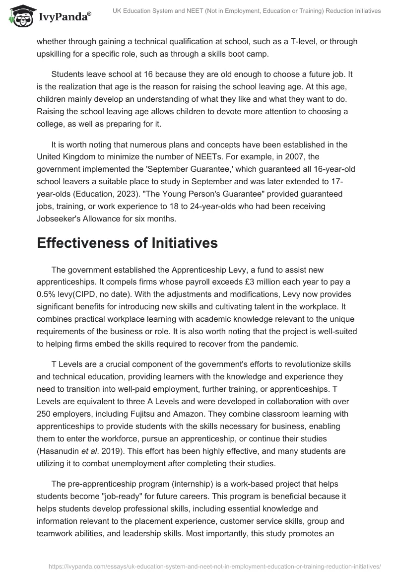 UK Education System and NEET (Not in Employment, Education or Training) Reduction Initiatives. Page 2