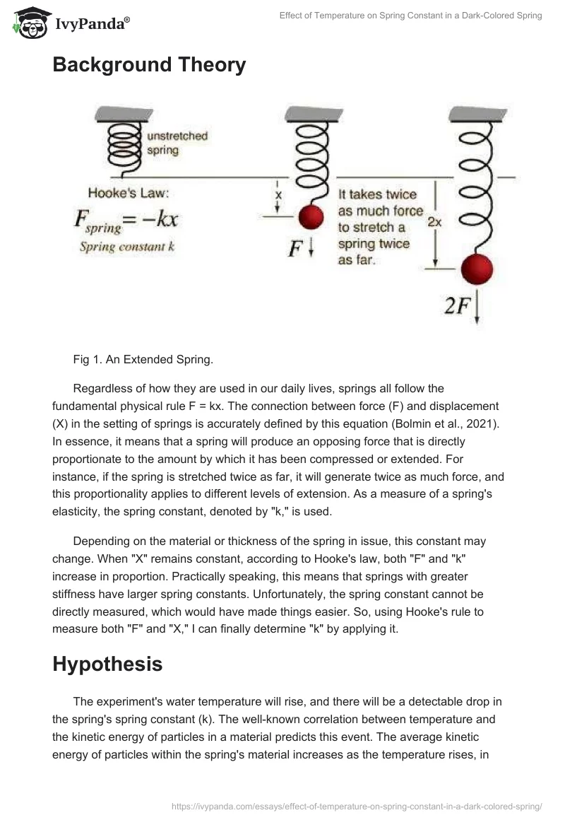 Effect of Temperature on Spring Constant in a Dark-Colored Spring. Page 2