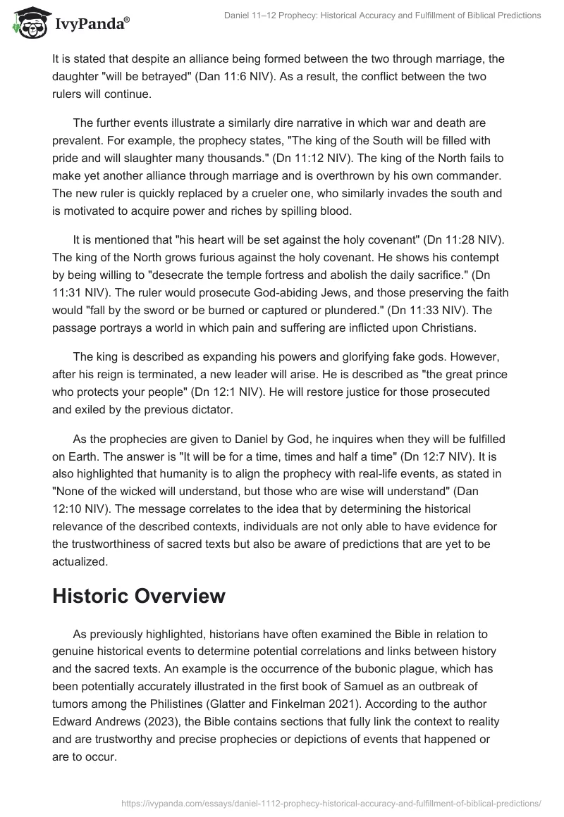 Daniel 11–12 Prophecy: Historical Accuracy and Fulfillment of Biblical Predictions. Page 2