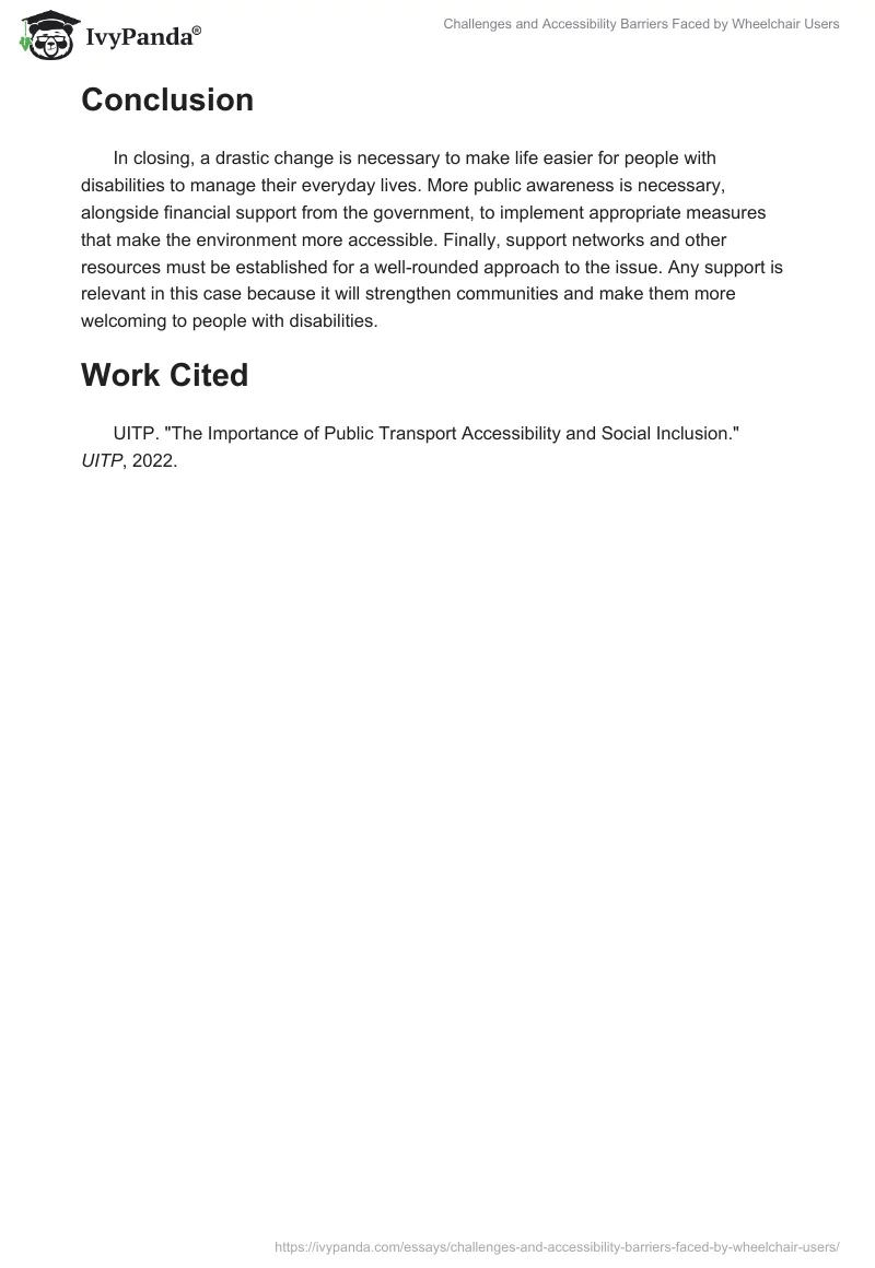 Challenges and Accessibility Barriers Faced by Wheelchair Users. Page 2