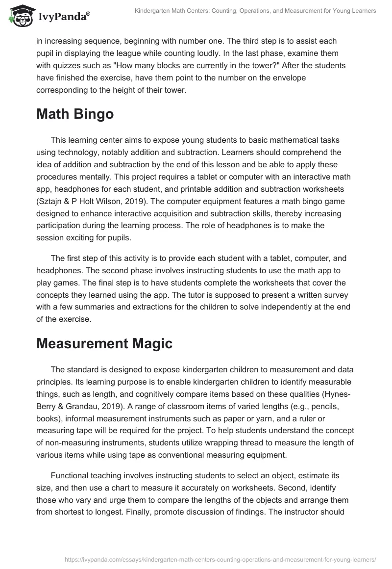 Kindergarten Math Centers: Counting, Operations, and Measurement for Young Learners. Page 2