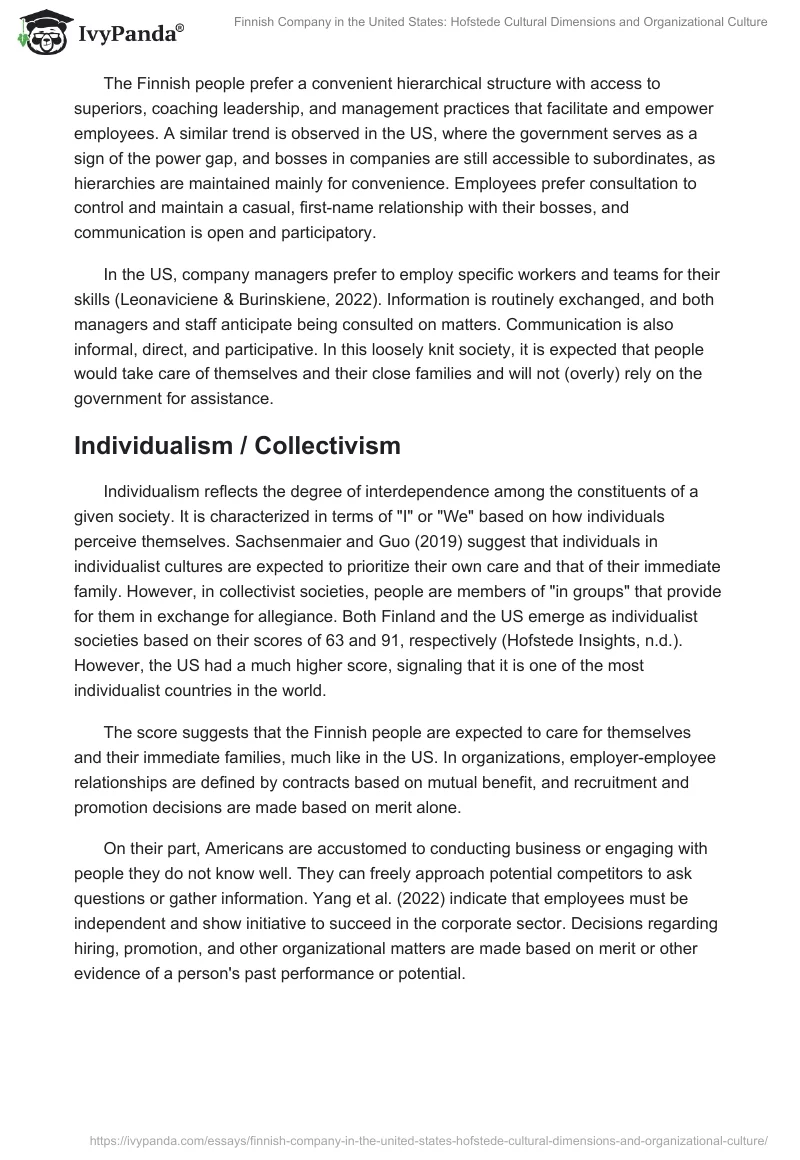 Finnish Company in the United States: Hofstede Cultural Dimensions and Organizational Culture. Page 2