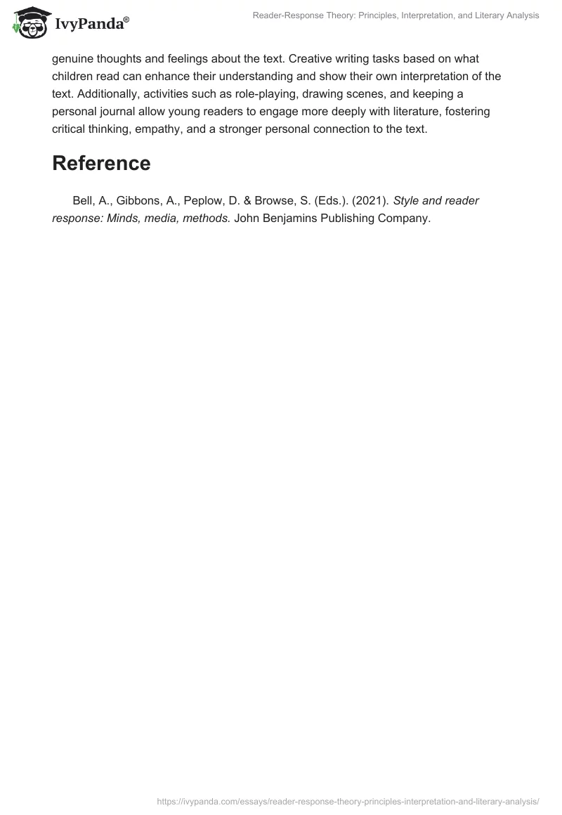 Reader-Response Theory: Principles, Interpretation, and Literary Analysis. Page 2