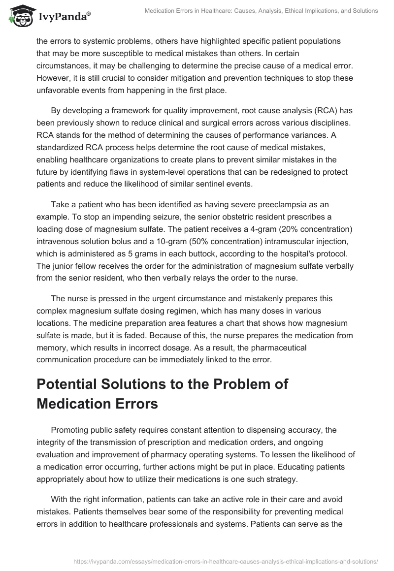Medication Errors in Healthcare: Causes, Analysis, Ethical Implications, and Solutions. Page 2