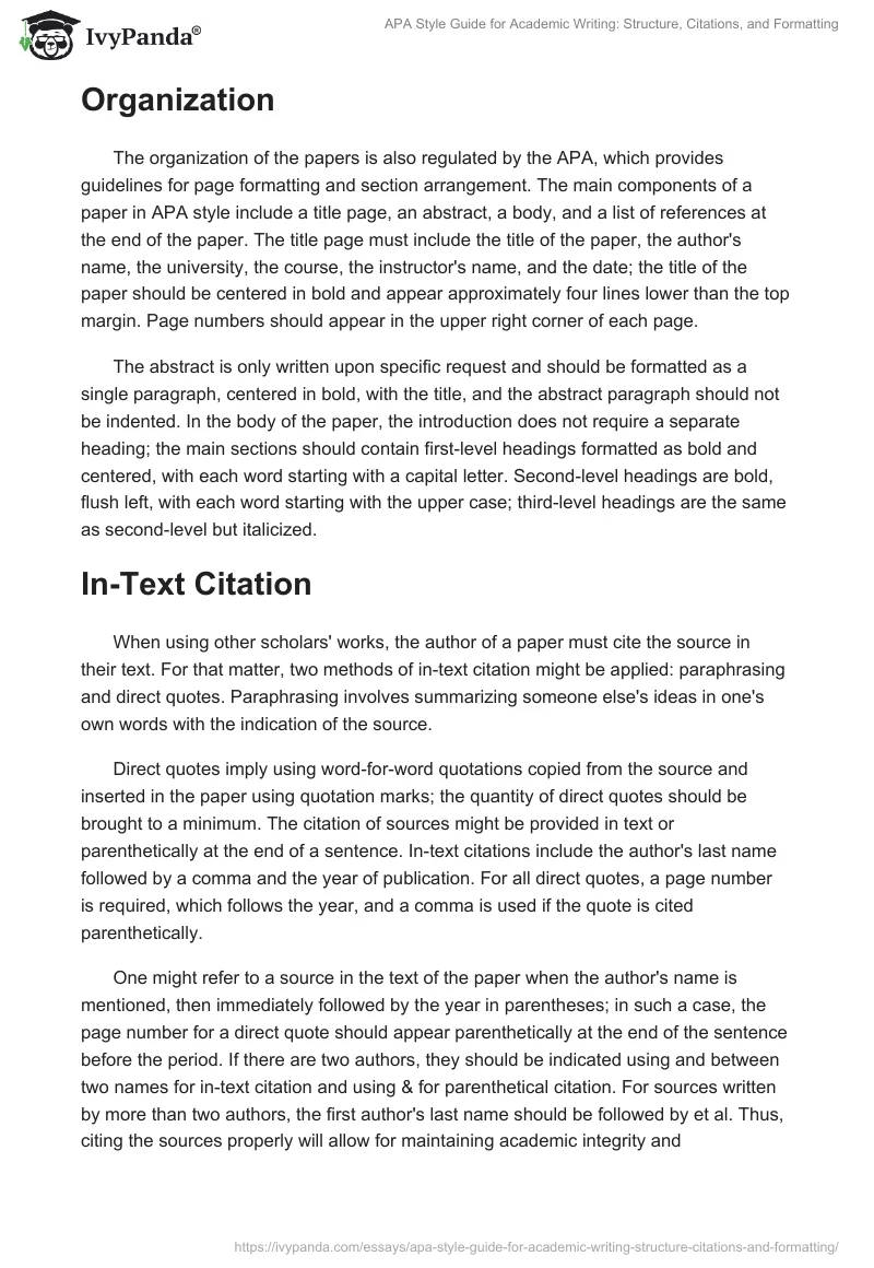 APA Style Guide for Academic Writing: Structure, Citations, and Formatting. Page 2