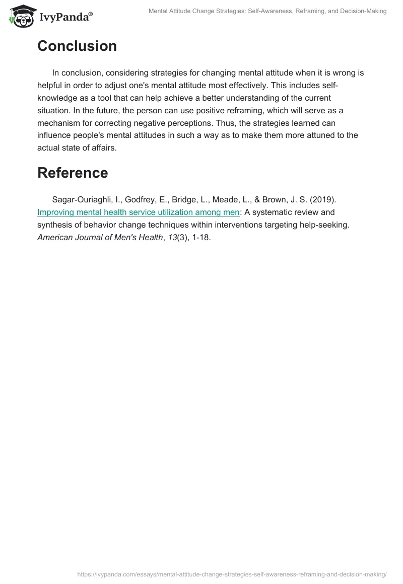 Mental Attitude Change Strategies: Self-Awareness, Reframing, and Decision-Making. Page 2