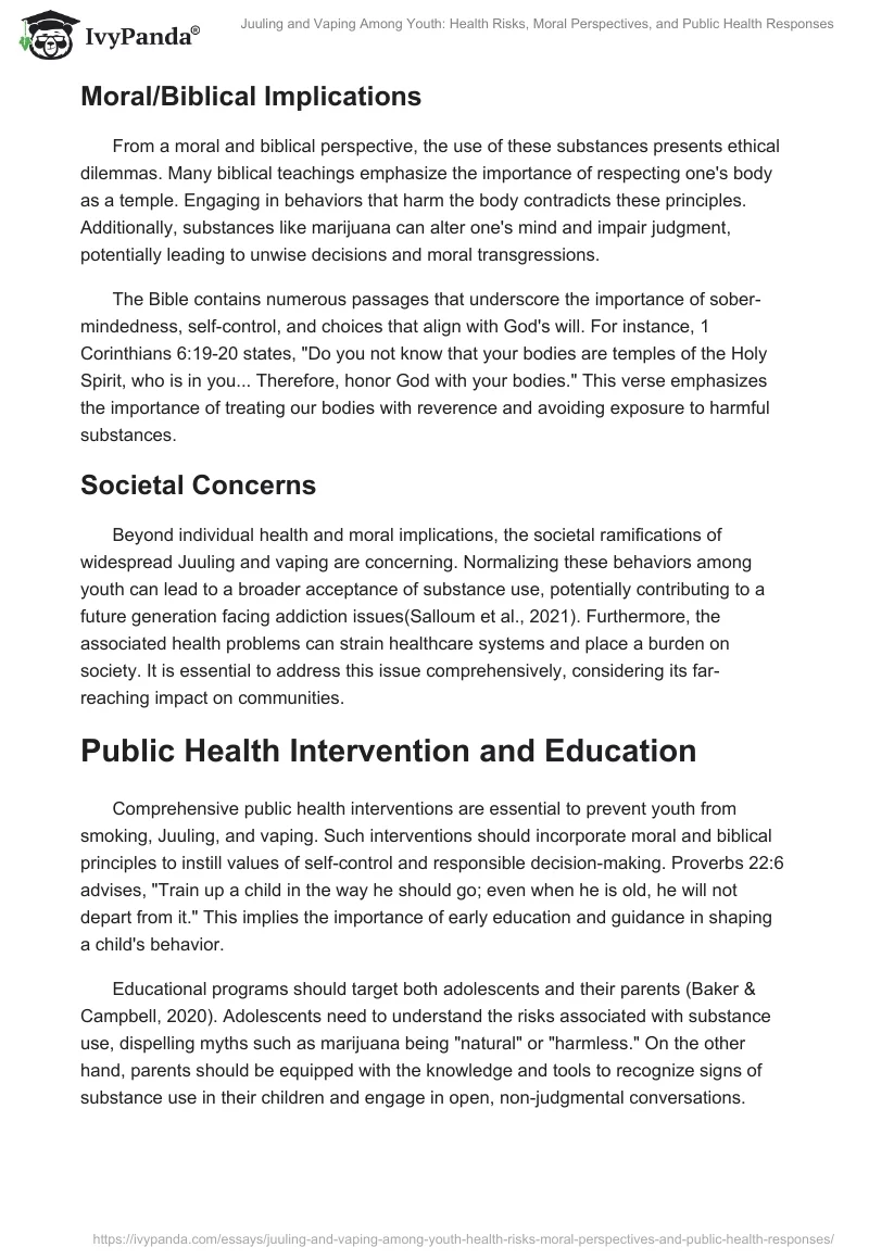 Juuling and Vaping Among Youth: Health Risks, Moral Perspectives, and Public Health Responses. Page 2