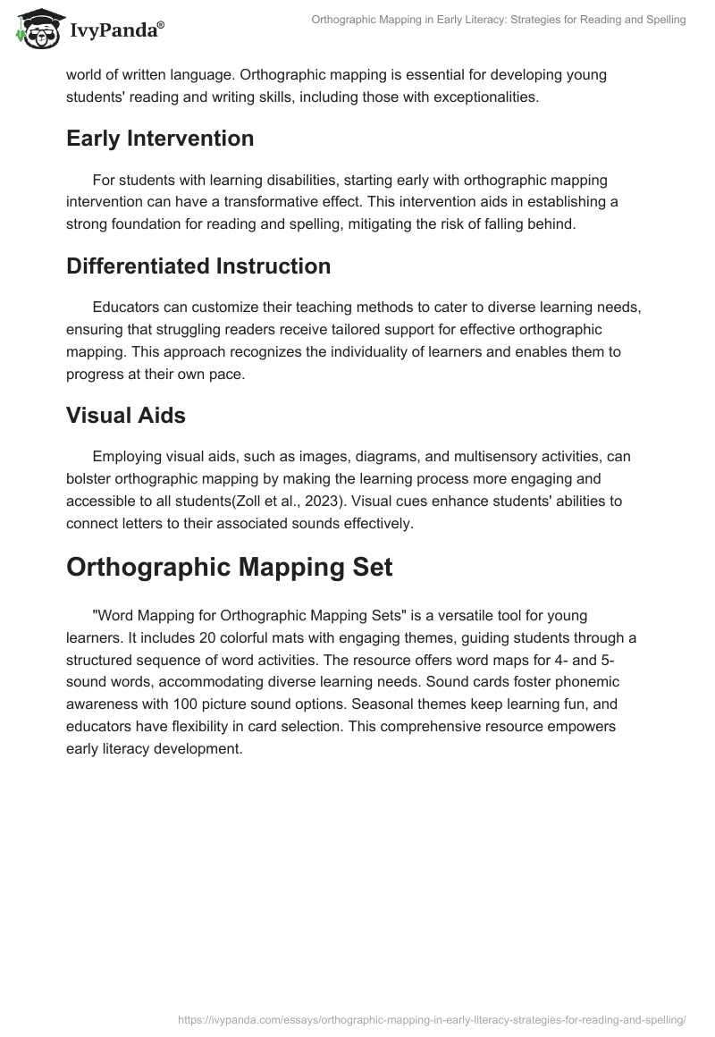 Orthographic Mapping in Early Literacy: Strategies for Reading and Spelling. Page 2