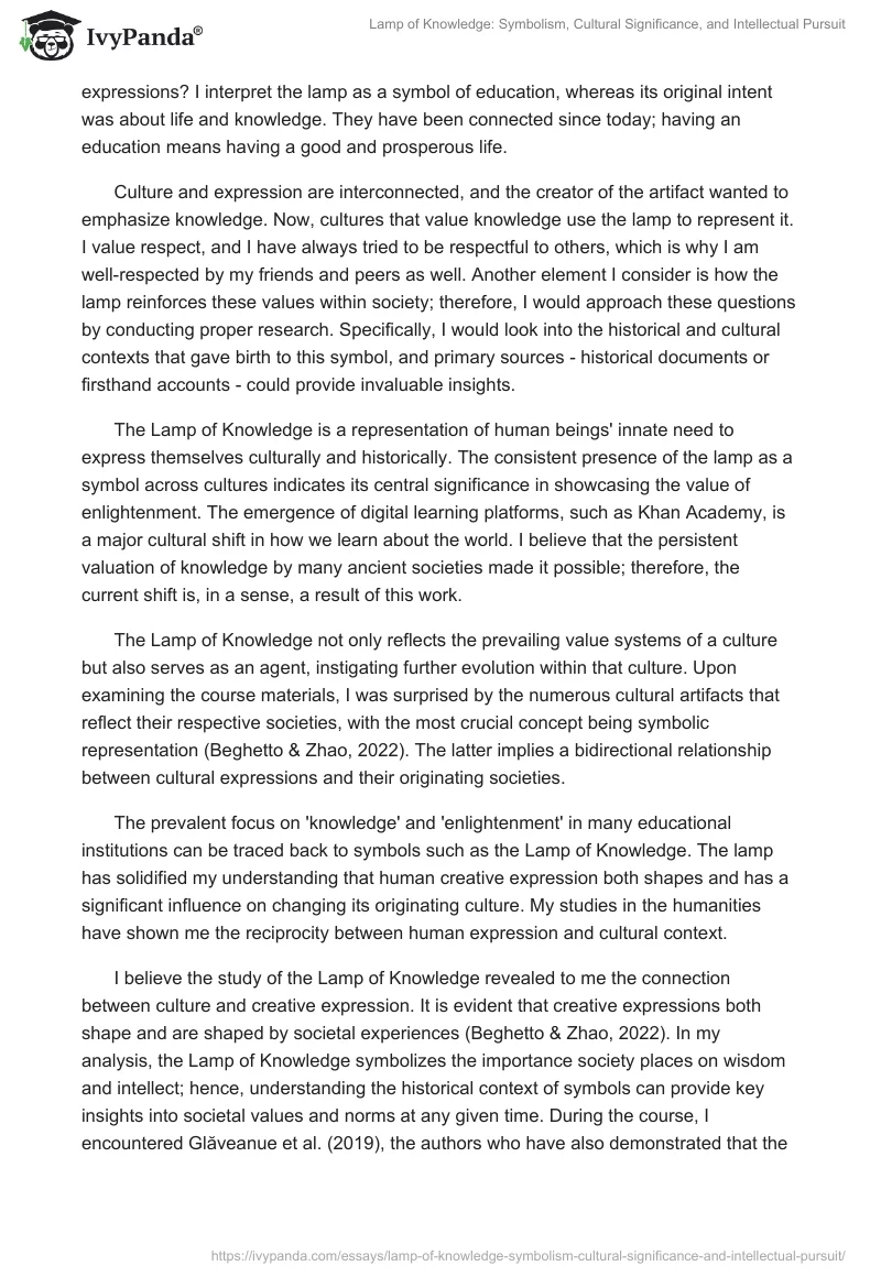 Lamp of Knowledge: Symbolism, Cultural Significance, and Intellectual Pursuit. Page 2