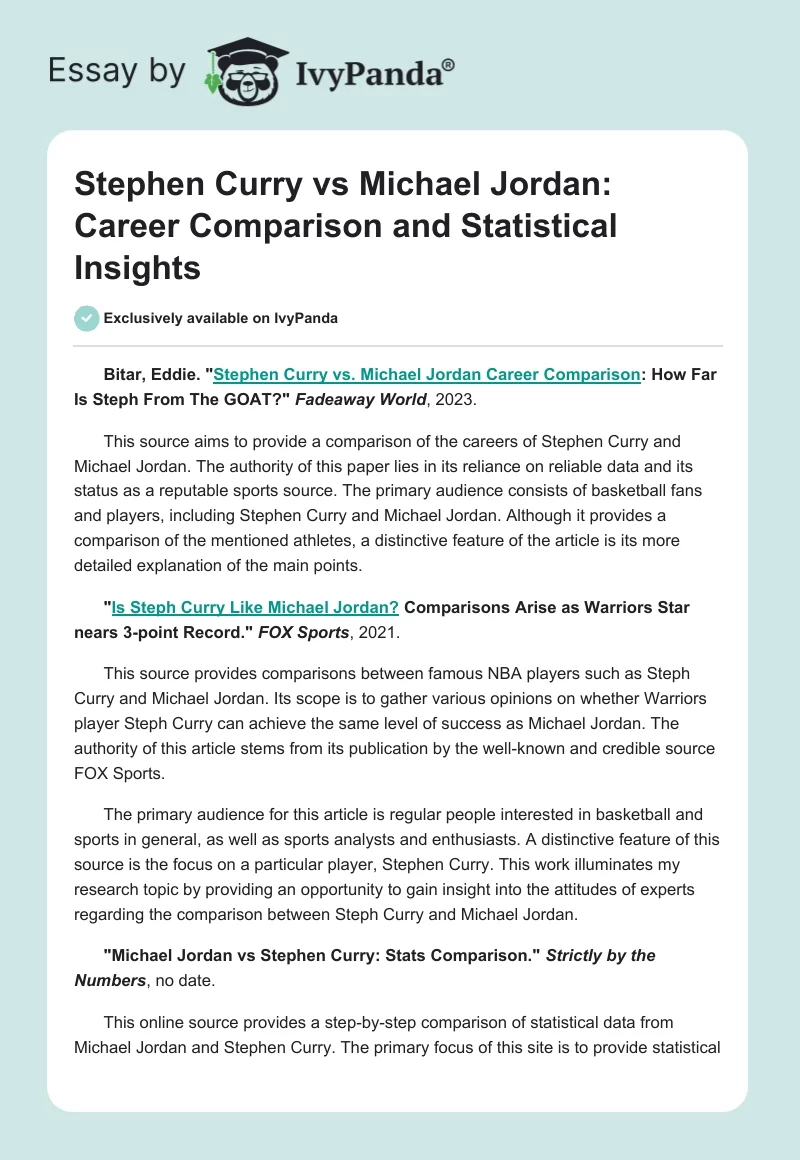 Stephen Curry vs Michael Jordan: Career Comparison and Statistical Insights. Page 1