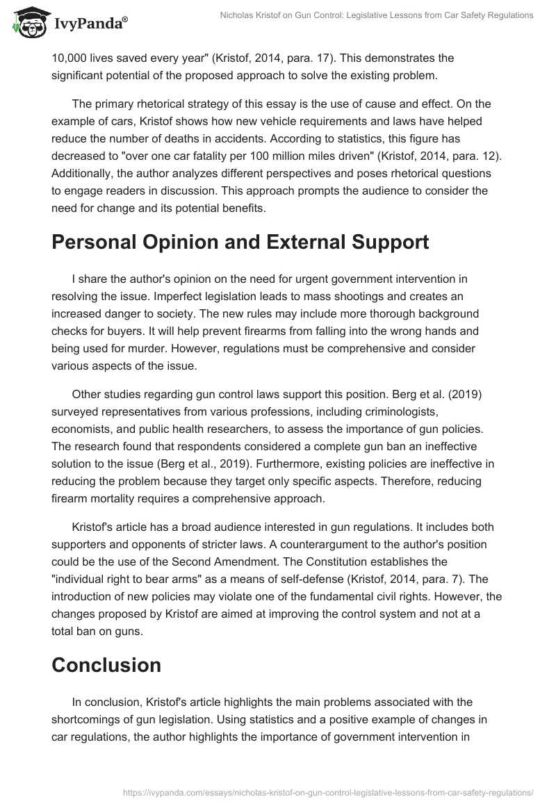Nicholas Kristof on Gun Control: Legislative Lessons from Car Safety Regulations. Page 2