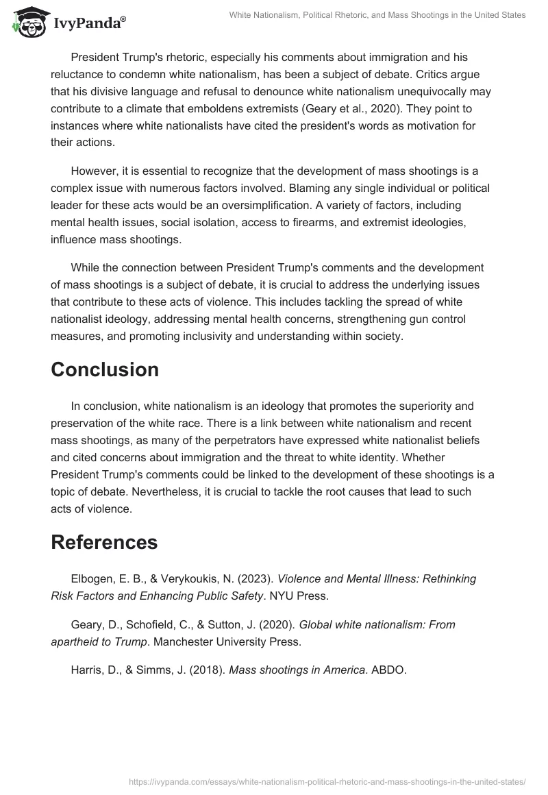 White Nationalism, Political Rhetoric, and Mass Shootings in the United States. Page 2