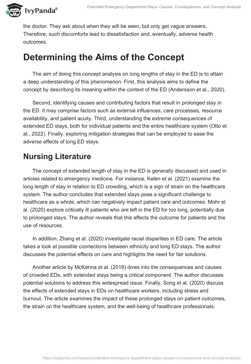 Extended Emergency Department Stays: Causes, Consequences, and Concept Analysis. Page 2