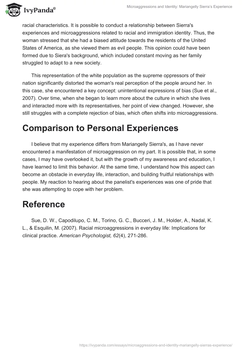 Microaggressions and Identity: Mariangelly Sierra’s Experience. Page 2