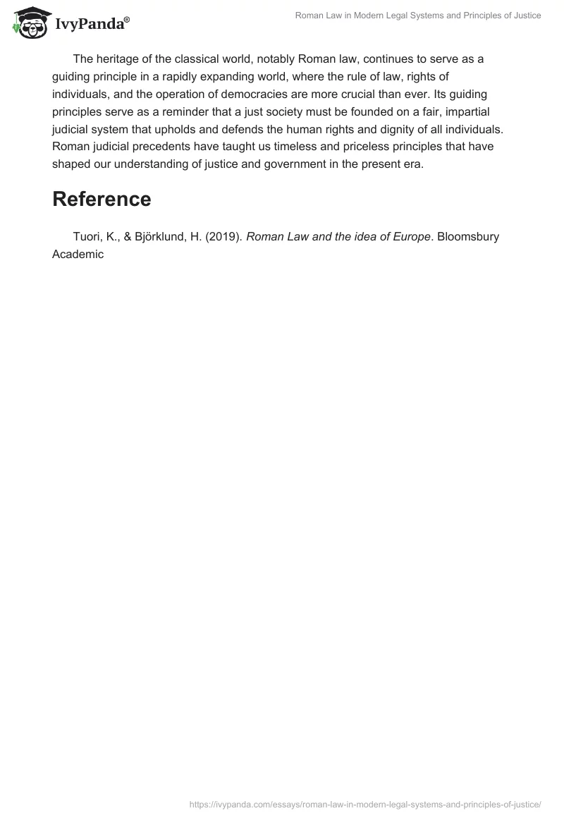 Roman Law in Modern Legal Systems and Principles of Justice. Page 2