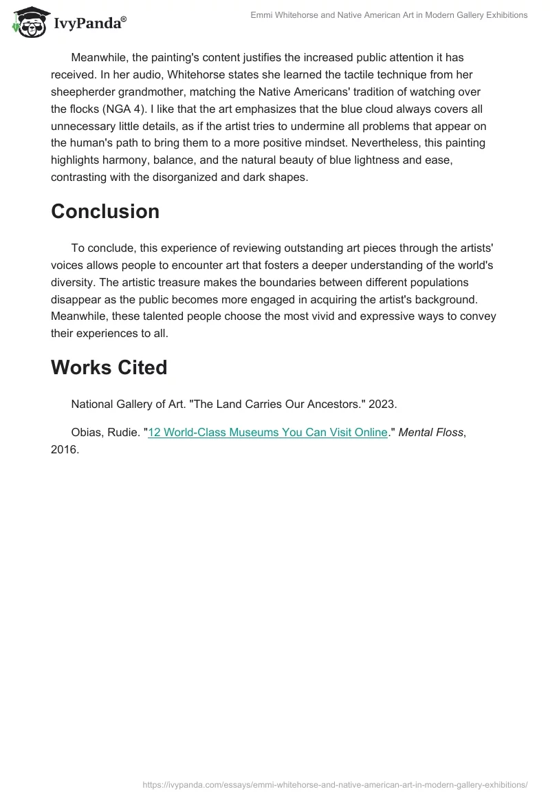 Emmi Whitehorse and Native American Art in Modern Gallery Exhibitions. Page 2