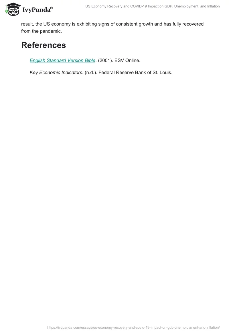 US Economy Recovery and COVID-19 Impact on GDP, Unemployment, and Inflation. Page 2