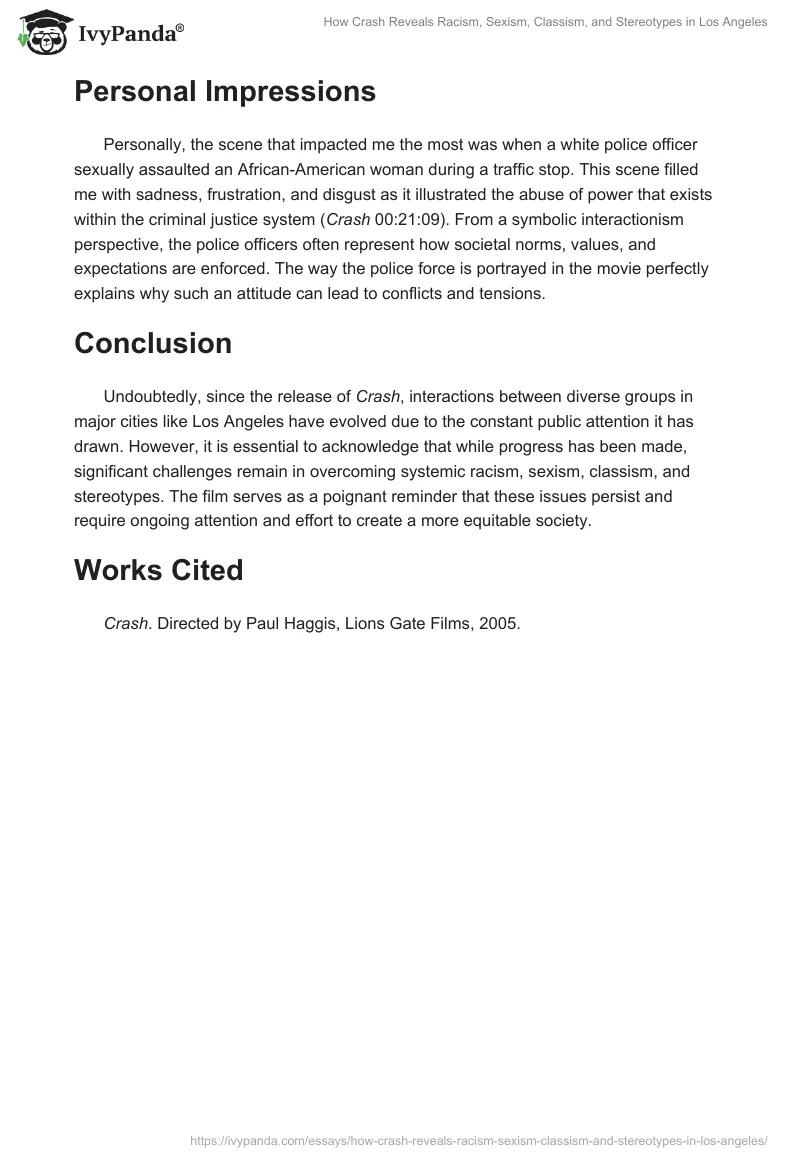 How Crash Reveals Racism, Sexism, Classism, and Stereotypes in Los Angeles. Page 2