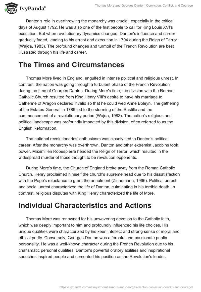 Thomas More and Georges Danton: Conviction, Conflict, and Courage. Page 2