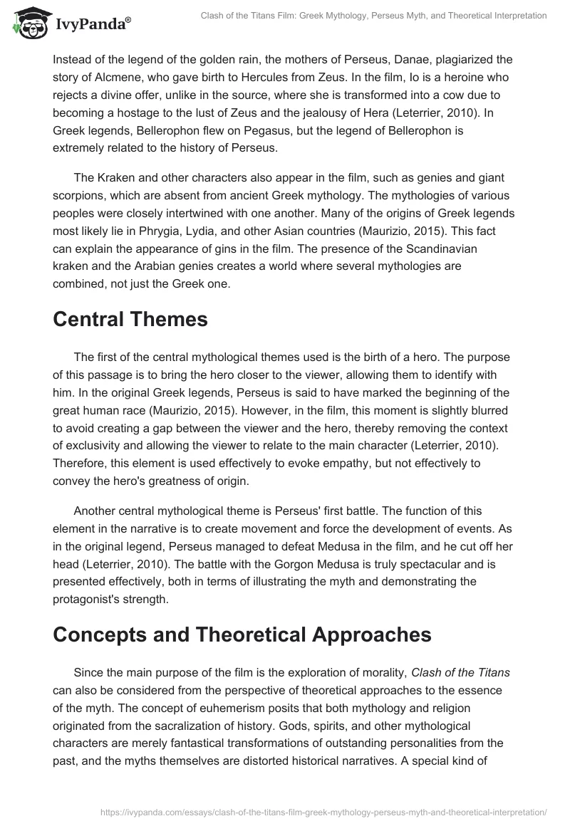 "Clash of the Titans" Film: Greek Mythology, Perseus Myth, and Theoretical Interpretation. Page 2