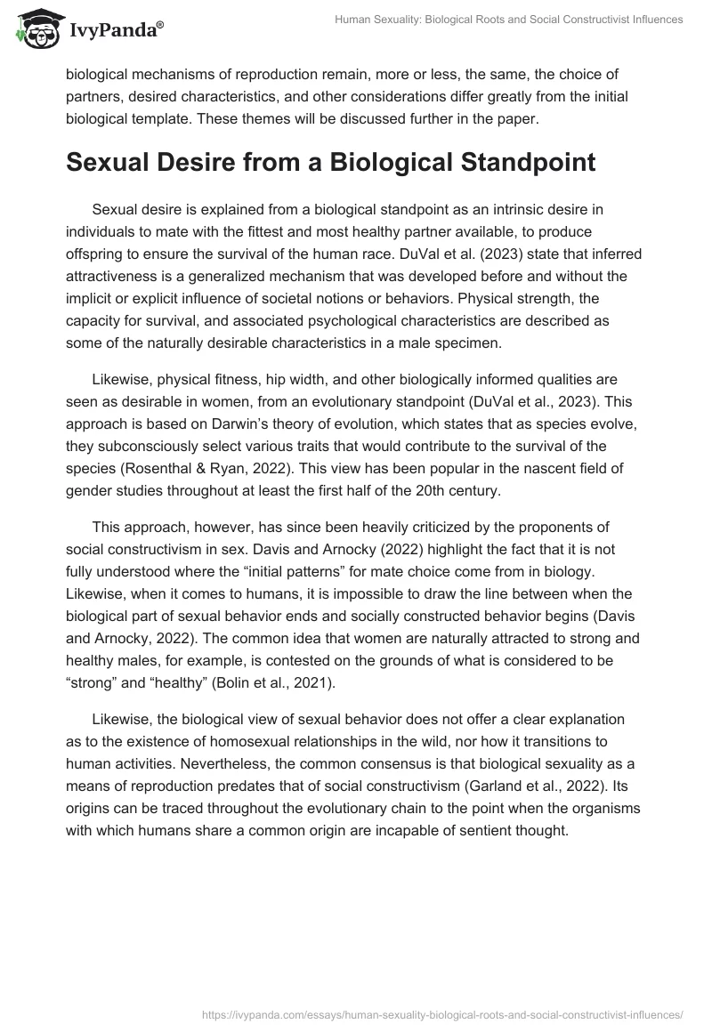 Human Sexuality: Biological Roots and Social Constructivist Influences. Page 2