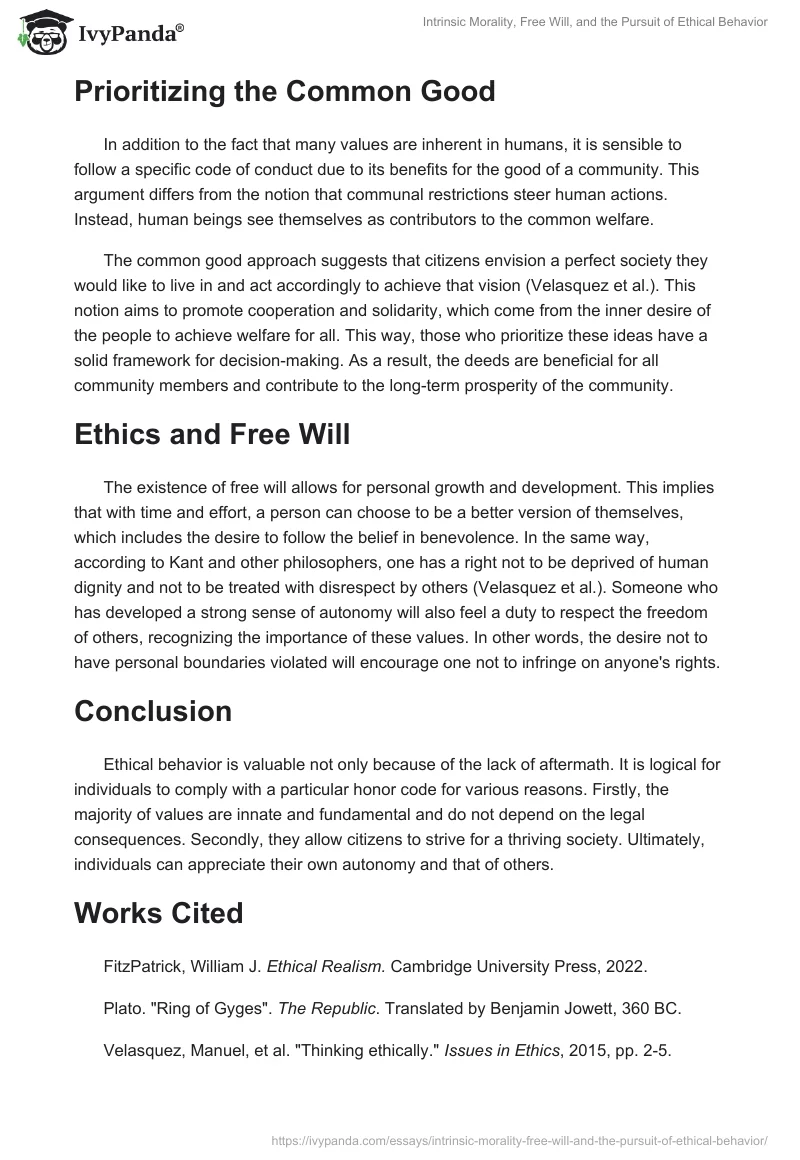 Intrinsic Morality, Free Will, and the Pursuit of Ethical Behavior. Page 2